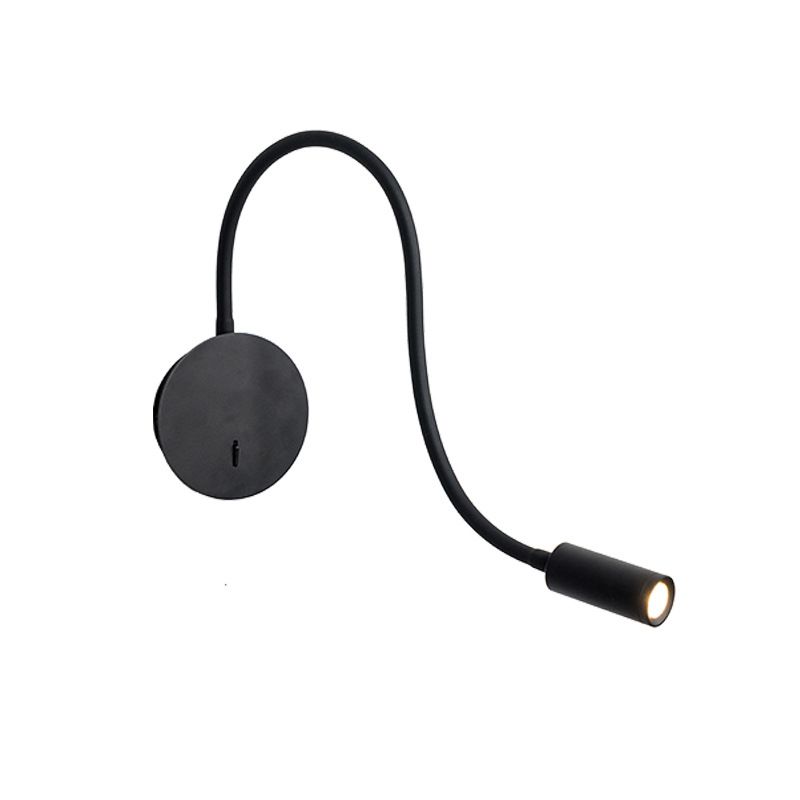 Modern Style Metal Wall Light Round 4" Wide Reading Wall Sconce for Bedroom