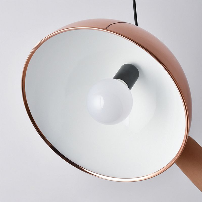 Postmoderne 1-Licht-Hanglampe Roségold geometrischer Anhänger Licht mit Metallschatten