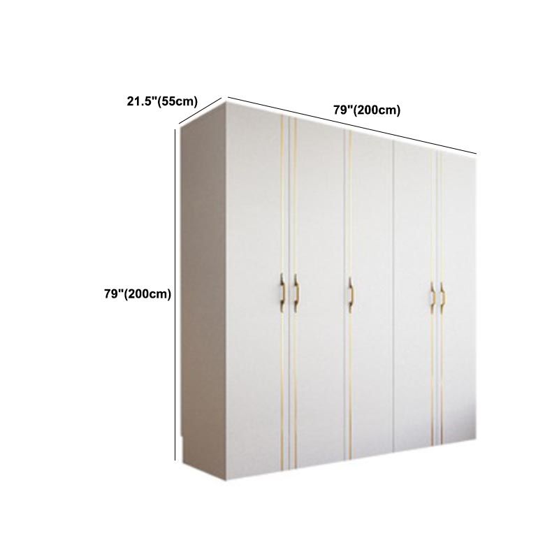 Contemporary Style Wood Wardrobe White Colour Soft Close Drawer Wardrobe Closet