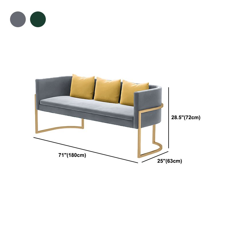 Tuxedo Arm Sofa 24.80" W x 28.35" H Velvet Sofa Standard Sofa
