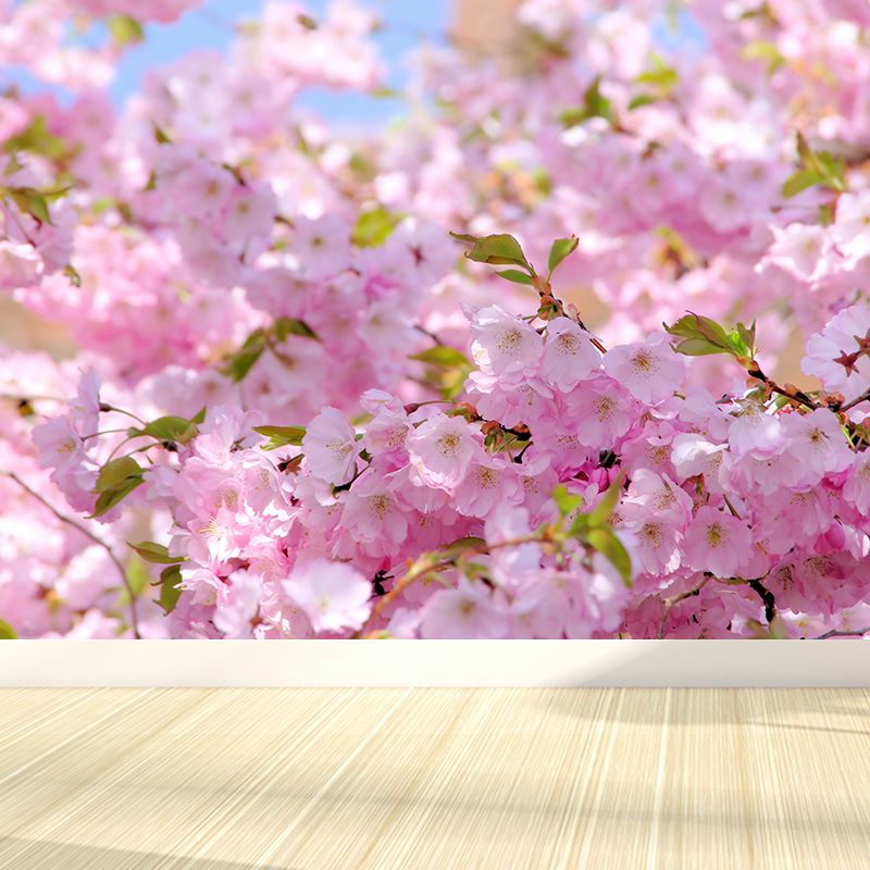 Romantic Florentine Mural Wallpaper for Dining Room, Pink, Custom Size Available