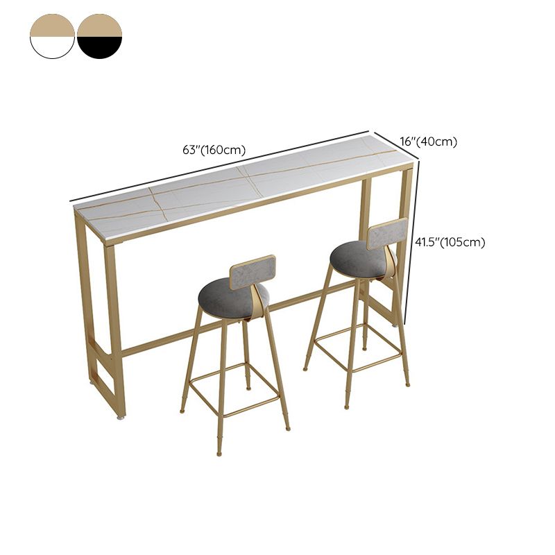 Modern Bar-height Table FauxMarble Top Bistro Bar Table for Patio Use