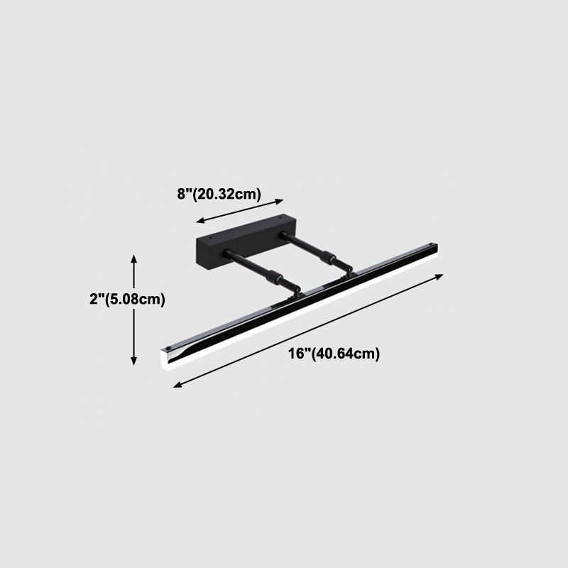 Modern Style Linear Wall Mounted Lamps Metal 1 Light LED Mirror Lights