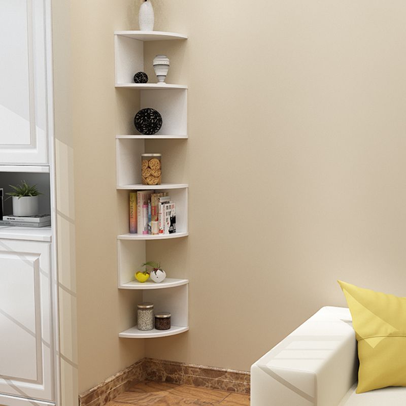 Contemporary Style Wall Mounted Bookcase Engineered Wood Bookshelf