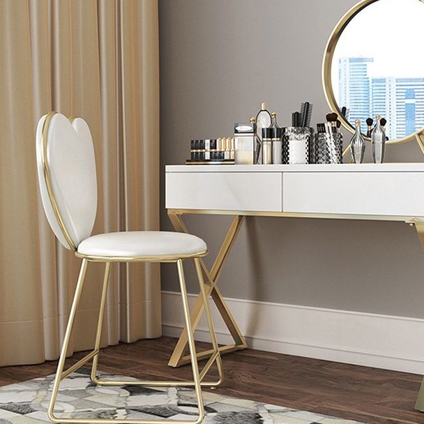 Bright White Make-up Vanity 15.74" Wide Wood Vanity Set with Storage Drawers