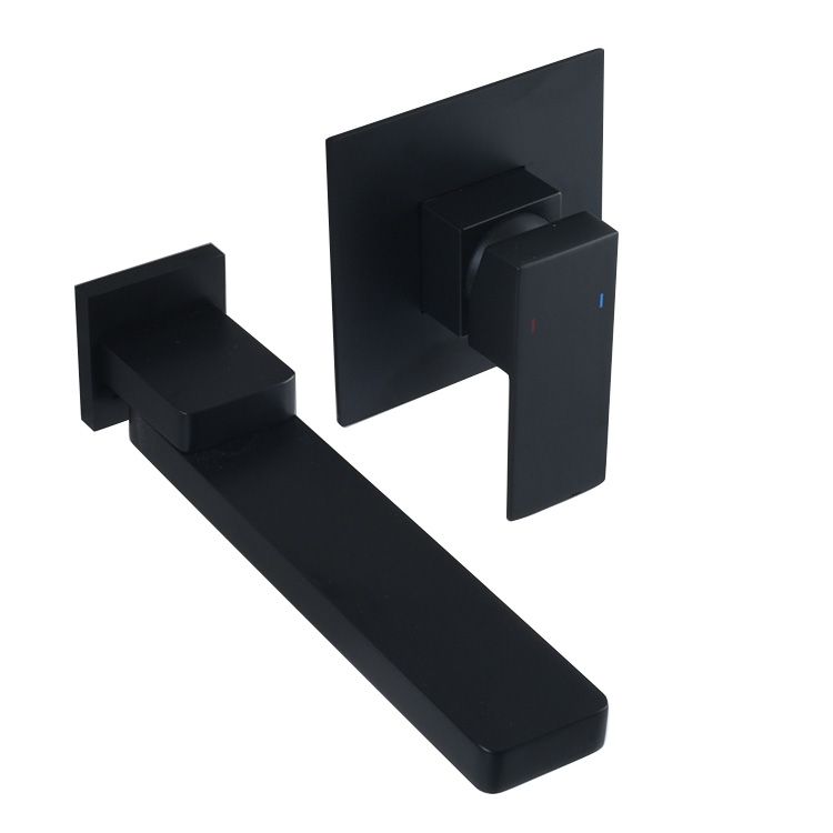Contemporary Widespread Wall Mounted Bathroom Sink Faucet Swivel Spout