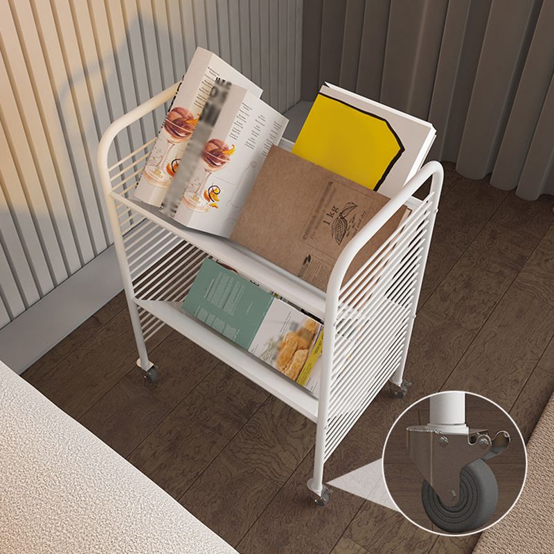 Industrielle geometrische Bücherregal Metal Open Back Bücher mit Rädern, 21,7 "H x 11,4" W.