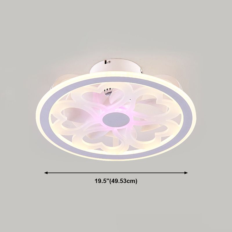 Weiße Kreis Deckenventilator Lampe Minimalistische Acryl -LED Semi Flush Mount Deckenleuchte