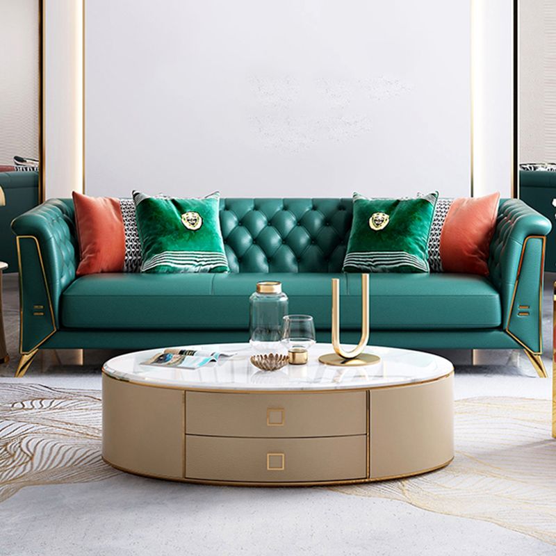 Genuine Leather Tufted Back Pillow Top Arm Sofa/Sectionals with Wear-Resistant
