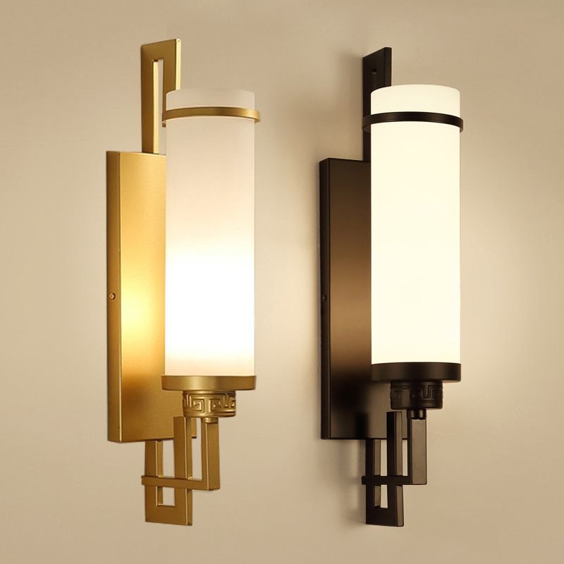 Contemporary Vanity Lights Milky Glass Vanity Wall Light Fixture for Bathroom