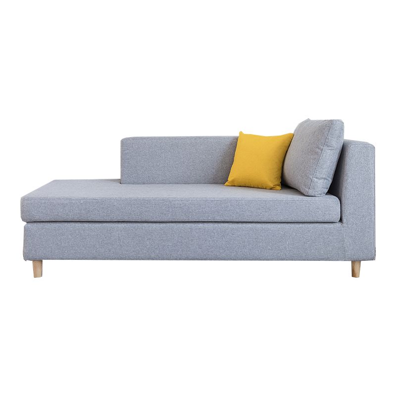 Scandinavian One Armed Wooden Accent Chair Square Arms Chaise