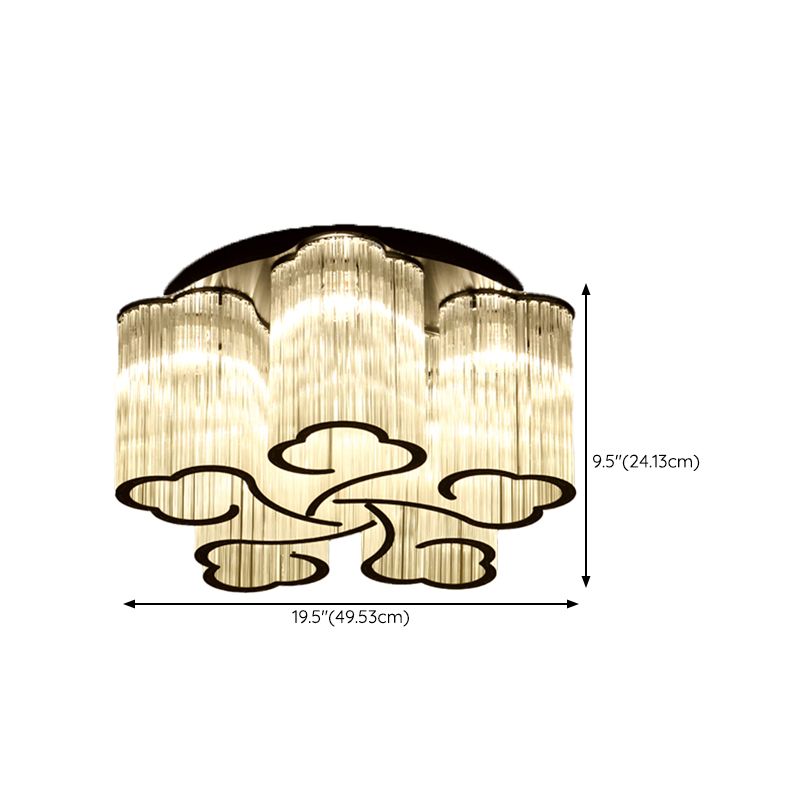 Nordic Style Ceiling Light Cloud Shape Ceiling Lamp with Glass Shade for Bedroom