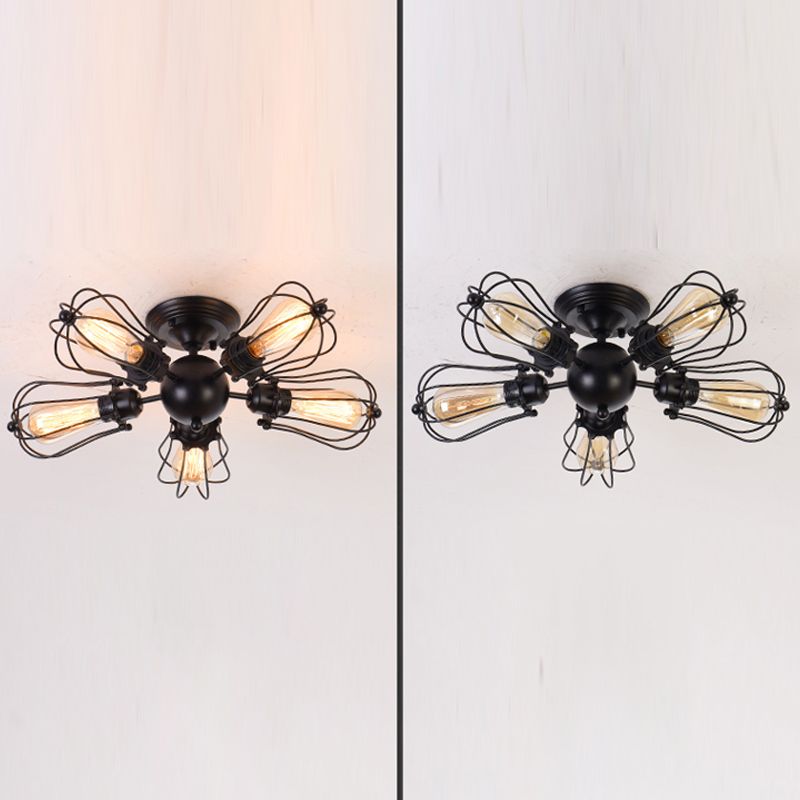 Metal Ceiling Mounted Fixture Industrial Style Ceiling Flush Mount