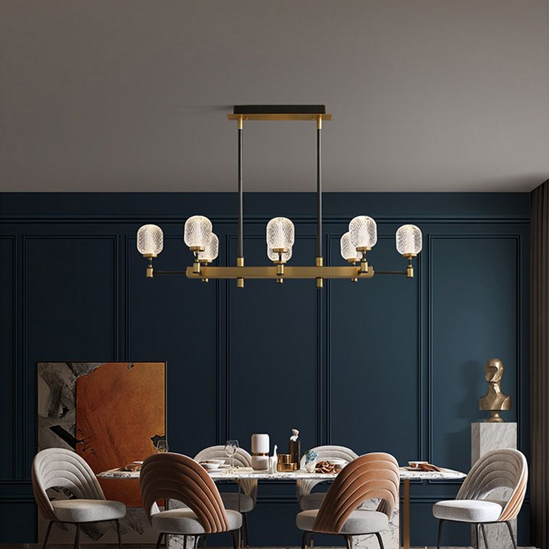 Lampadella ovale in vetro ovale trasparente per la sala da pranzo della sala da pranzo