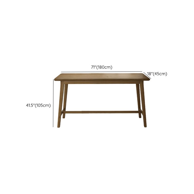 Brown Ash Wood Rectangle Bar Table with Trestle for Living Room