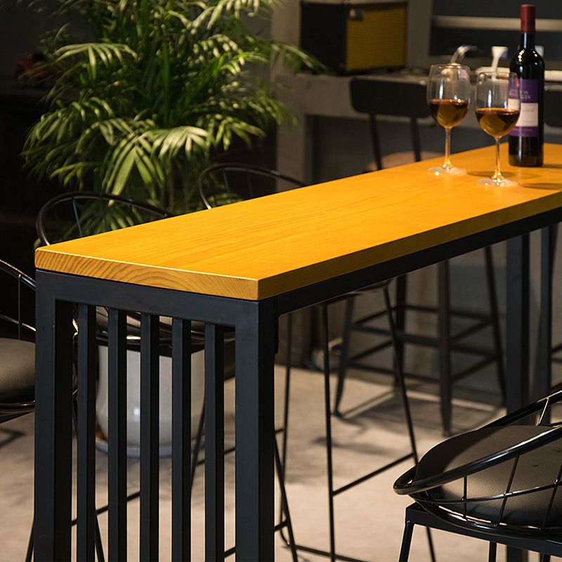 Industrial Style 1/2/5 Pieces Bar Table Set Rectangle Bar Table with High Stools