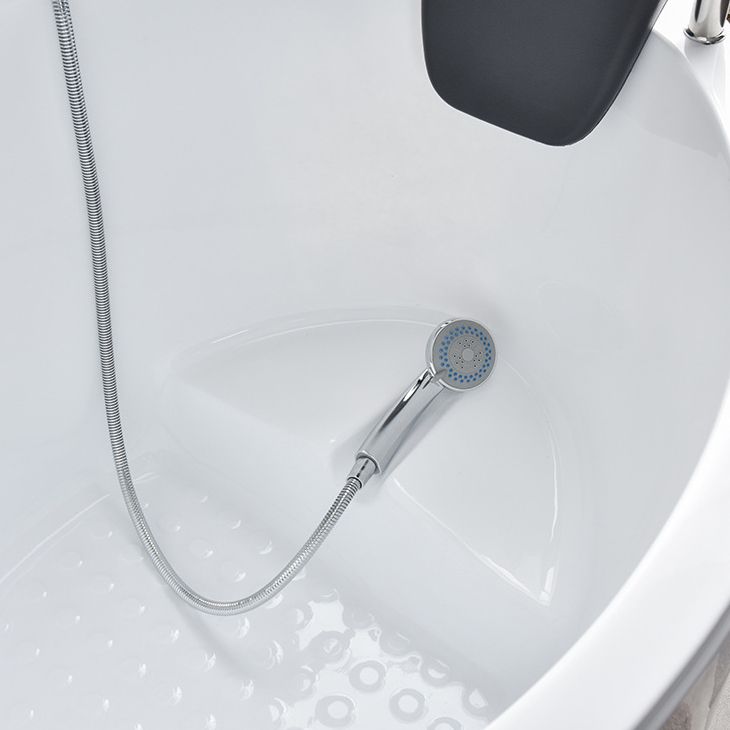 Corner Acrylic Bathtub Soaking White Modern Back to Wall Bath