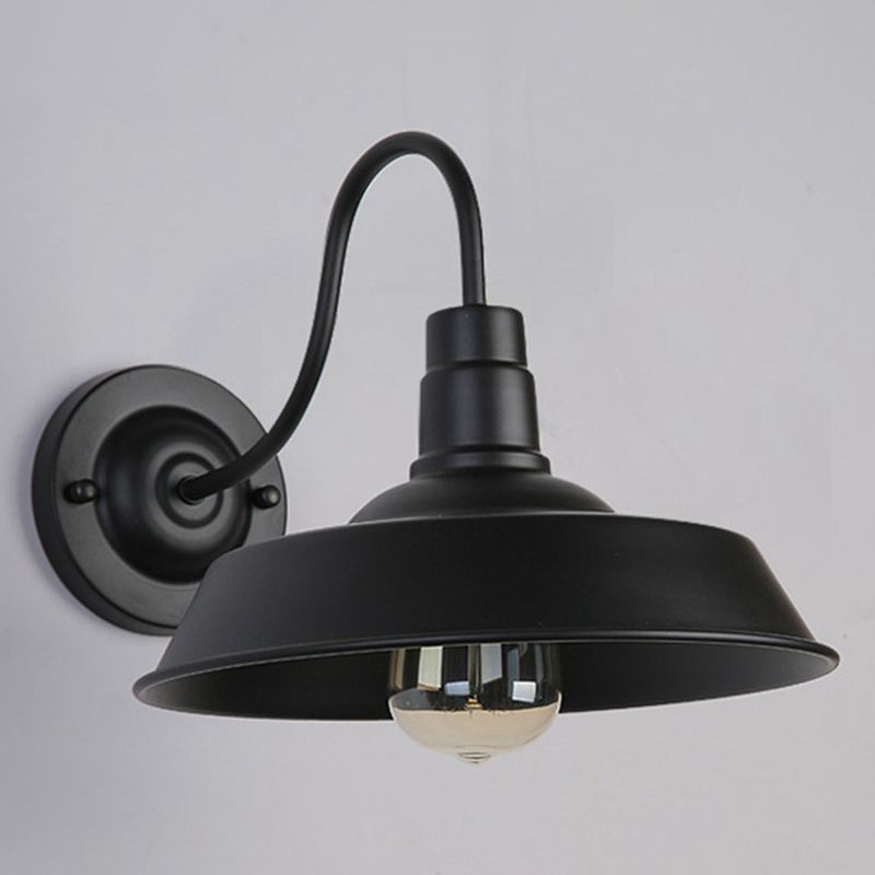 Lumière murale de grange noire dans le style industriel vintage en fer forgé lampe murale simple pour le couloir