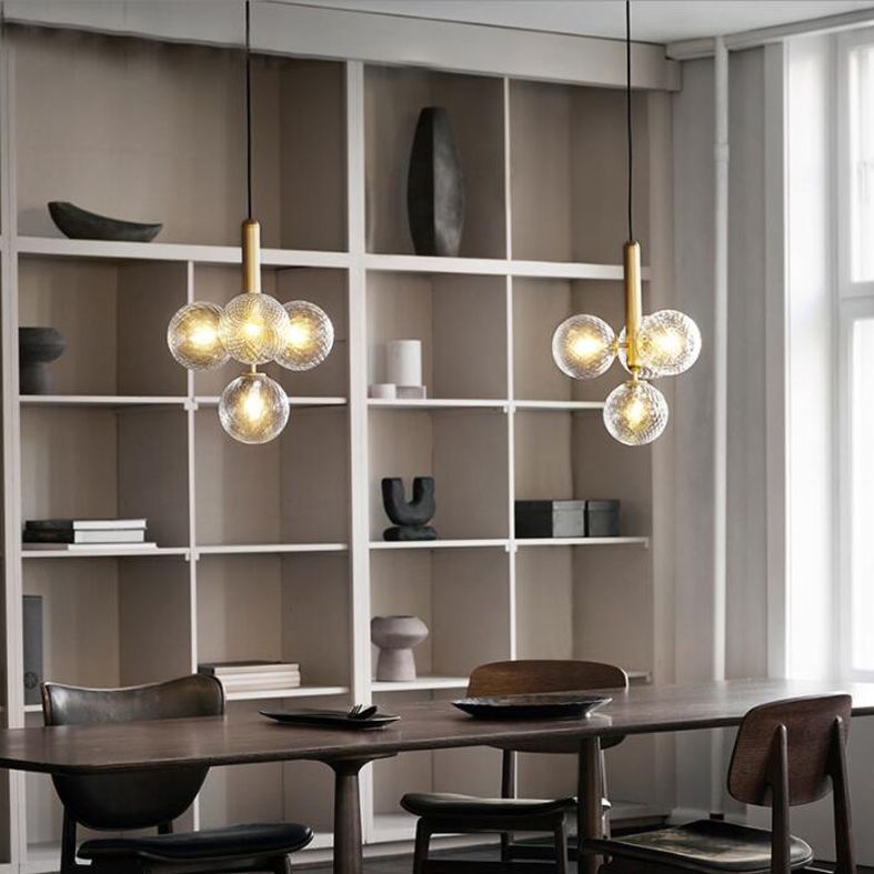 Accesorio de iluminación de lámpara de vidrio Luz colgante de araña moderna para sala de estar