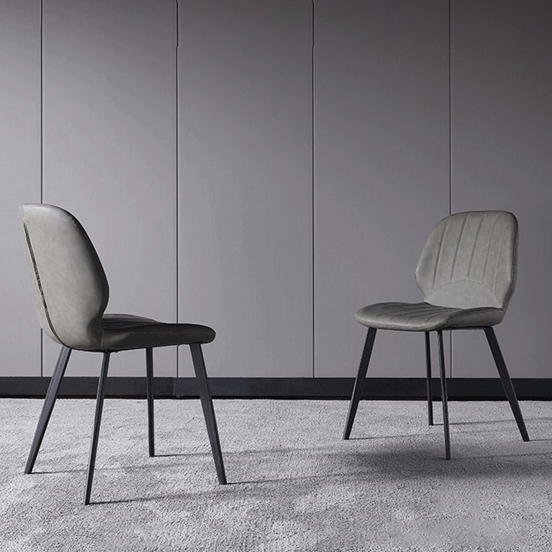 Industrial Dining Side Chair Wingback PU Leather Dining Chair