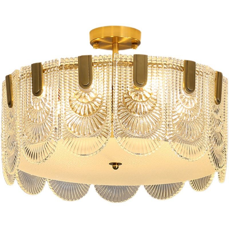 Modern Glass Ceiling Lamp Minimalist Flush Mount Light Fixture for Bedroom