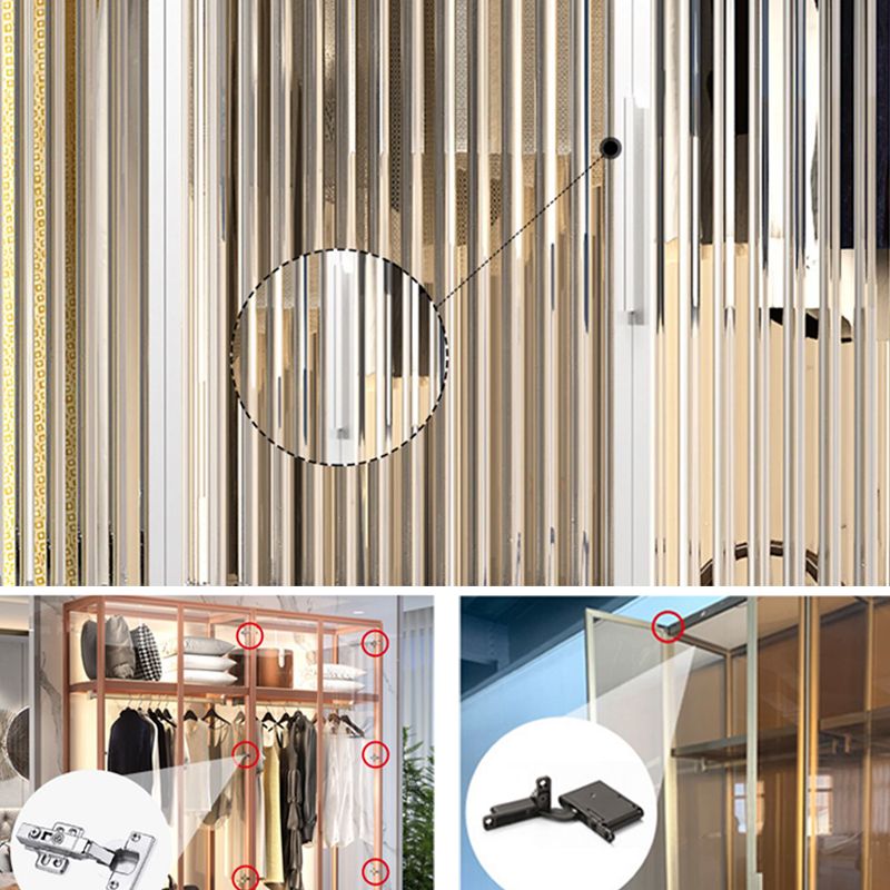 Contemporary Tempered Glass Wardrobe Armoire Freestanding Wardrobe with Shelves