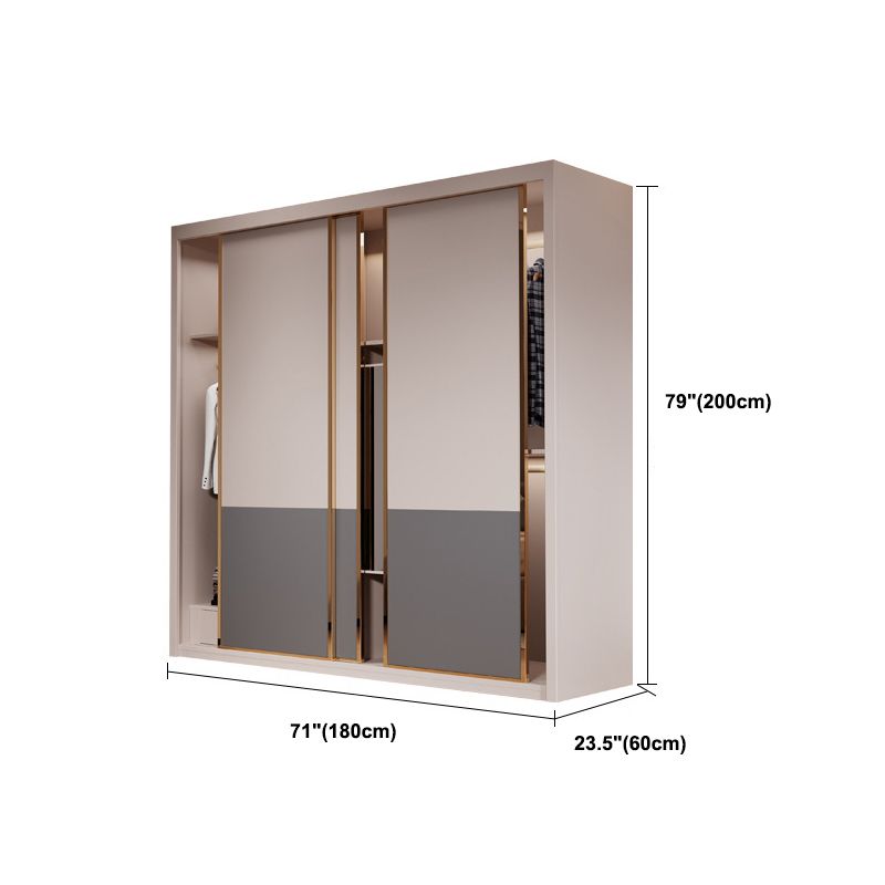 Modern Style Storage Cabinet Wooden Armoire with Doors and Drawers