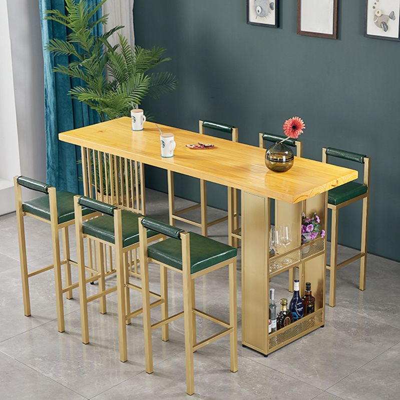 Table du comptoir supérieur en bois blanc avec table de barre de hauteur de 42 pouces