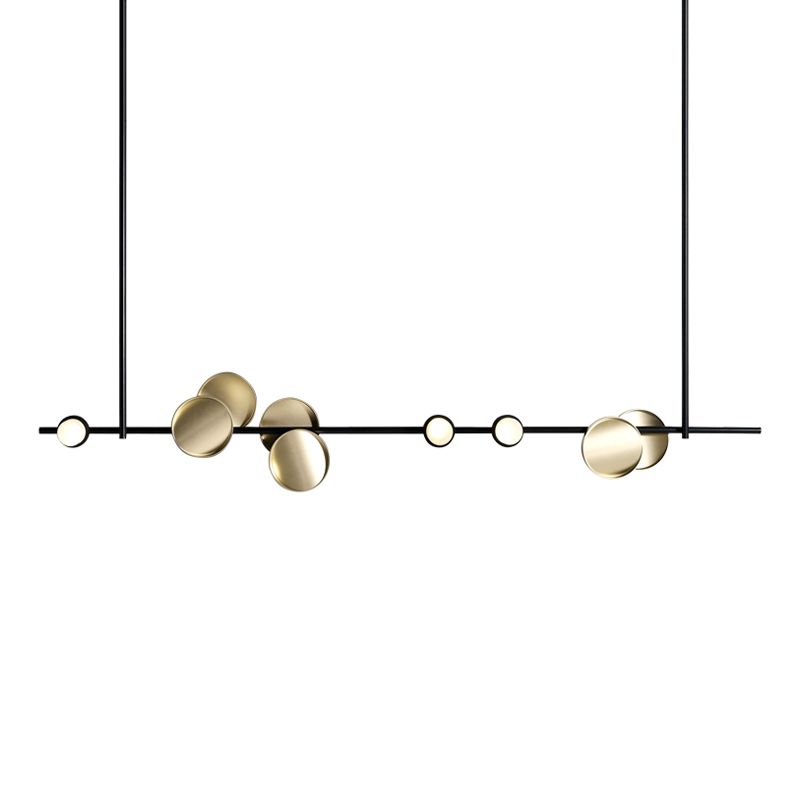 Modern Island Pendant Lamps 9-Light Restaurant Hanging Light Fixtures with Metal Shade