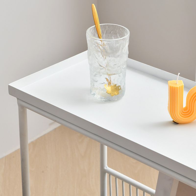 Contemporary Metal End Table Tray Top Accent Side Table with Storage