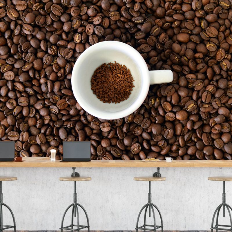 Modern Style Coffee Beans Wallpaper Murals Environment Friendly for Coffee Shop