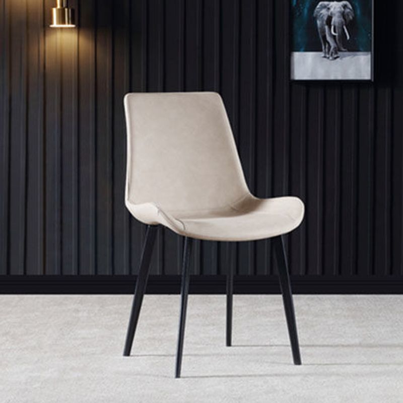 Industrial Style Side Chair Metal Solid Back Dining Room Chair for Kitchen