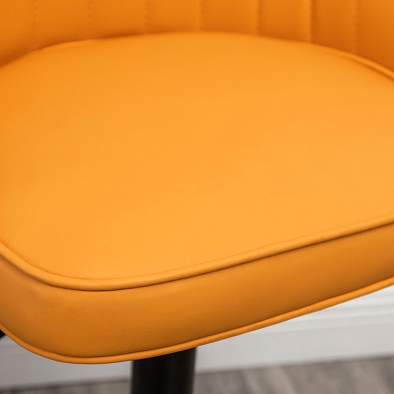 Taburete de bar contemporáneo de altura ajustable, reposapiés, taburete de mostrador con respaldo bajo de cuero