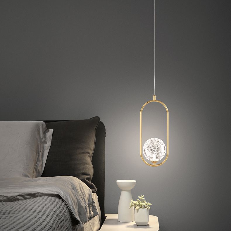 Zeitgenössische globale hängende Lichtkit Glas 1-Licht Deckenleuchte für Schlafzimmer