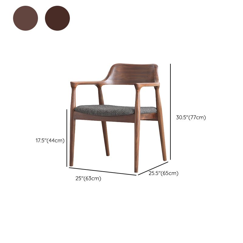 Modern Armrest Backrest Cushion Chair with Wood Legs for Dining Room