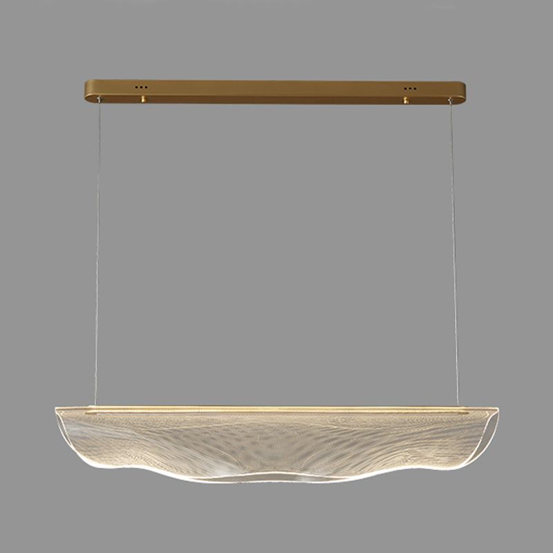Contemporary Hanging Light Acrylic Island Light Fixture in Gold for Dining Room