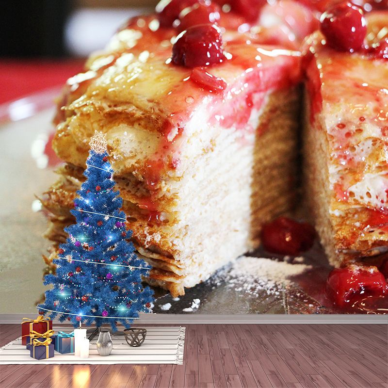 Cake Dessert Mural Wallpaper Moisture Resistant for Cake Shop, Personalized Size Available