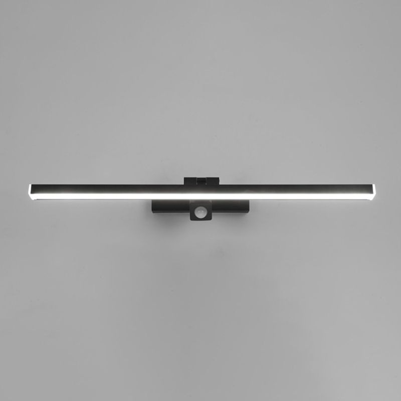 Linear Shape Metal Vanity Light Modern Style 1 Light Vanity Light Fixture in Black