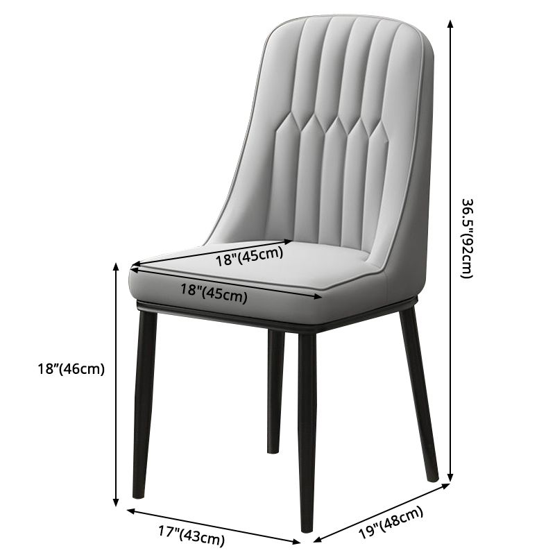 Scandinavian Style Metal Dining Chairs Dining Room Armless Parsons Chair