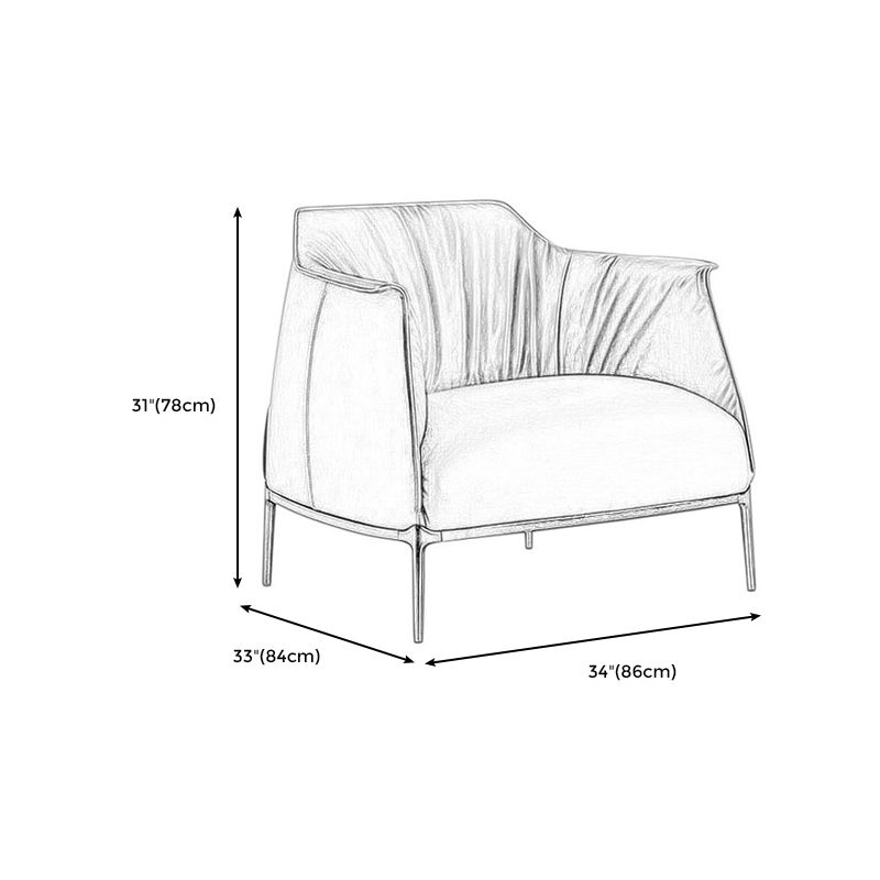 33.86"L x 33.06"W x 30.71"H Modern Tight Back Flared Arms  Barrel Chair