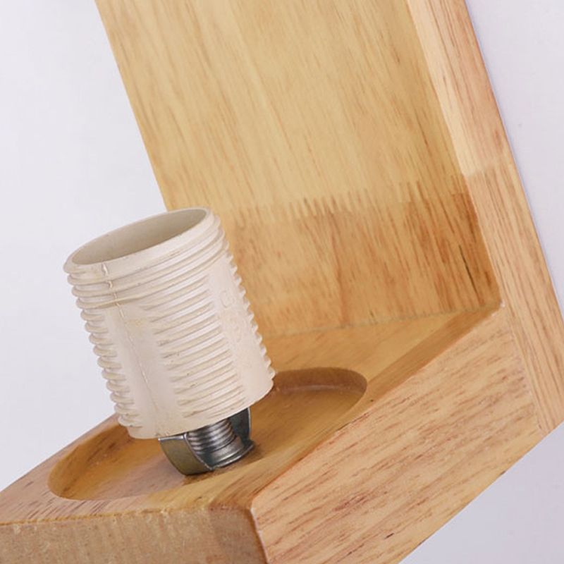 Rectangular Wall Sconce Lighting Modern Style Wood 1 Light Wall Mounted Light