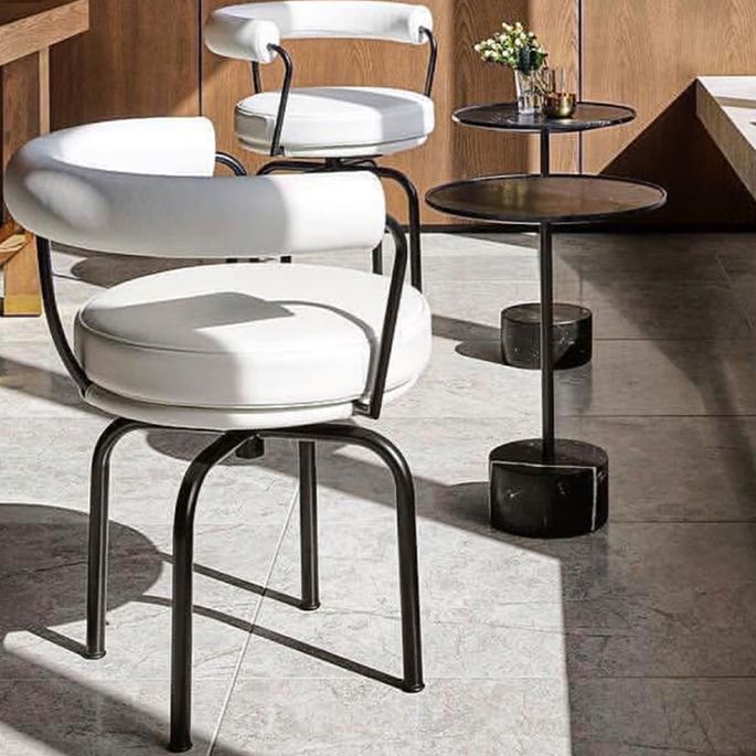 Modern Arm Dining Chair Upholstered Open Back Dining Chair for Dining Room