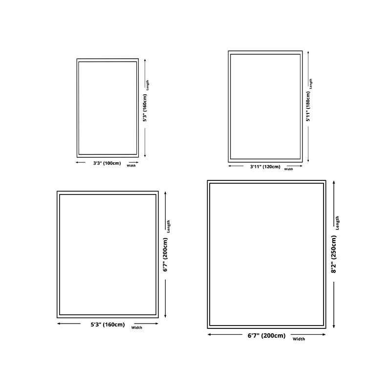 Black Geometric Pattern Rug Polyester Modern Rug Washable Rug for Home Decor