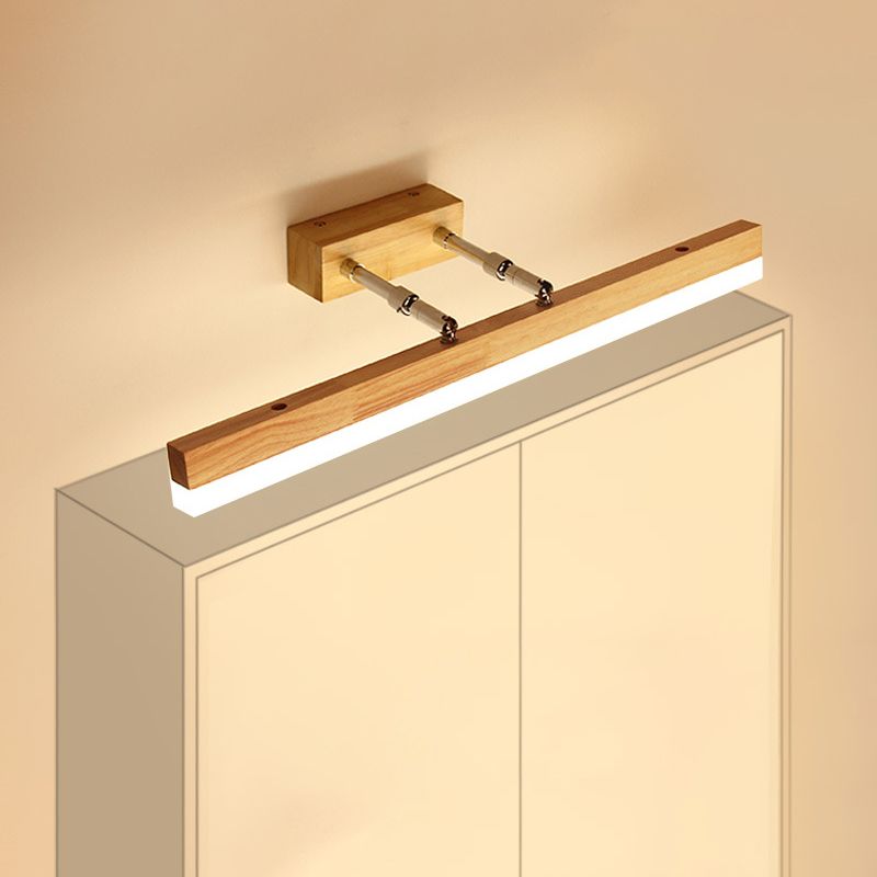 Vanité en bois nordique Light Single Light Mirror LED LED pour la salle de bain