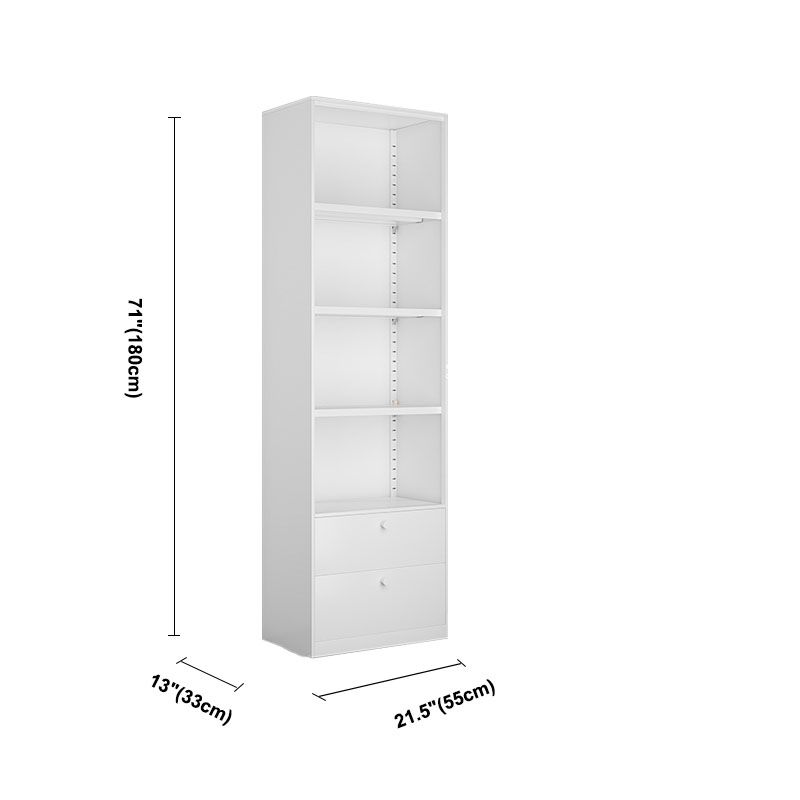 Modern Closed Storage Bookcase Black/White Metal Bookshelf with Shelves