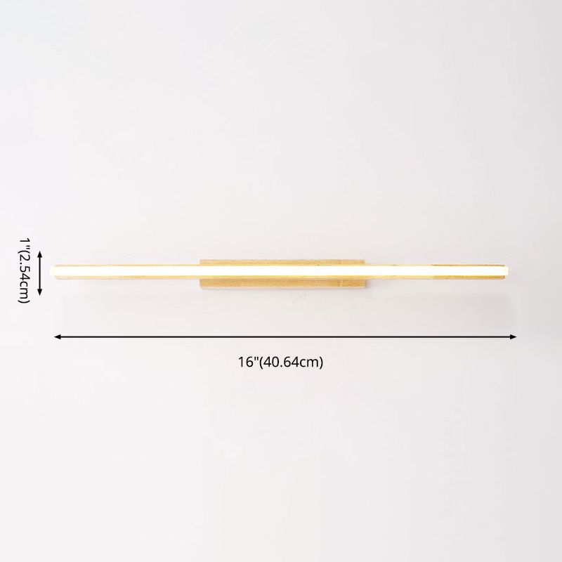 Log Color LED Wall Lamp in Modern Concise Style Wooden Linear Wall Light with Acrylic Shade
