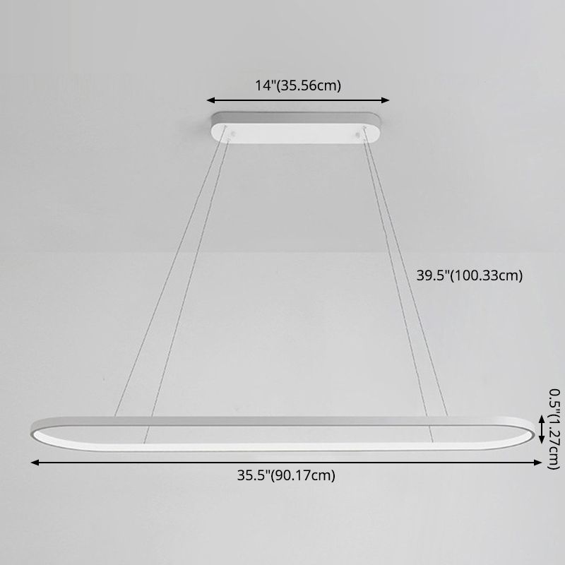 Oval Island Pendant Lights Ultra-Contemporary Acrylic Island Pendant Lights for Restaurant