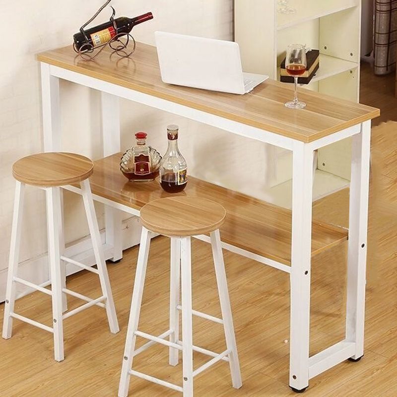 Modern Style 1/2/3 Pieces Wood Rectangular Bar Table Set for Dining Room