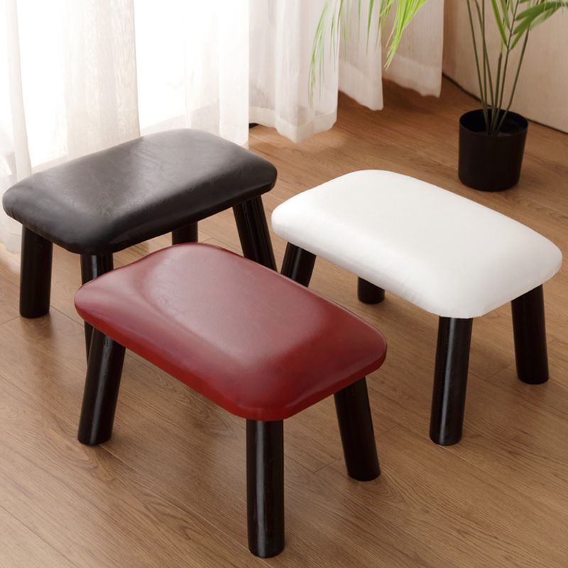 Faux Leather Ottoman Whole Colored Nailhead Trim Water Resistant Rectangle Pouf Ottoman