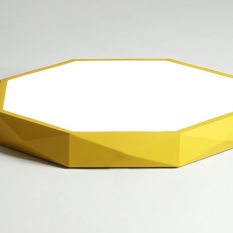 Geometría acrílica LED integrado Sala de estar moderna y sencilla lámpara de techo de hierro Macaron